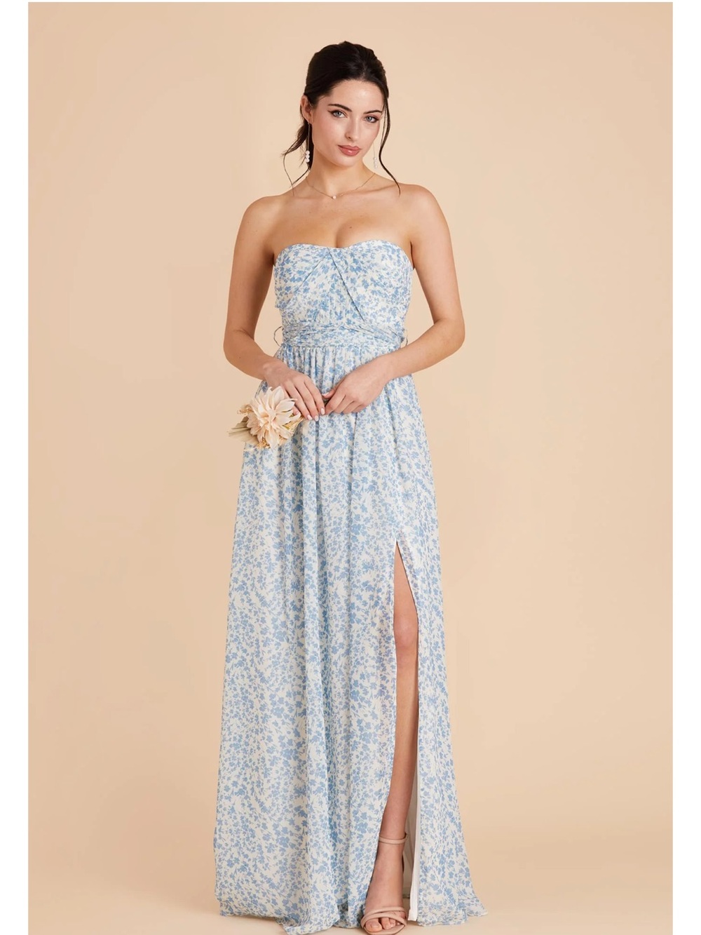 Birdy Grey Grace Convertible Bridesmaid Dress Blue Dreamy Ditsy Size L